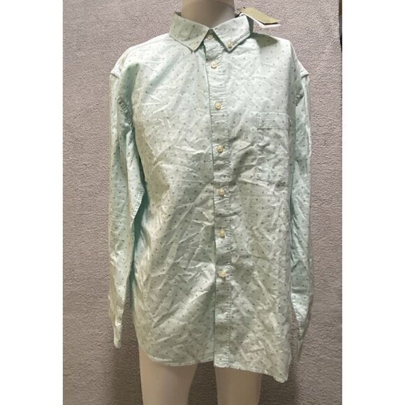 Goodfellow Shirt Button-up Long Sleeve Blue XXL Slim New - Picture 1 of 14